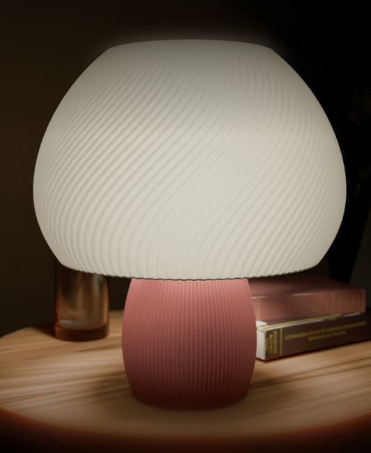 Rippled Mushroom Twisted Lamp