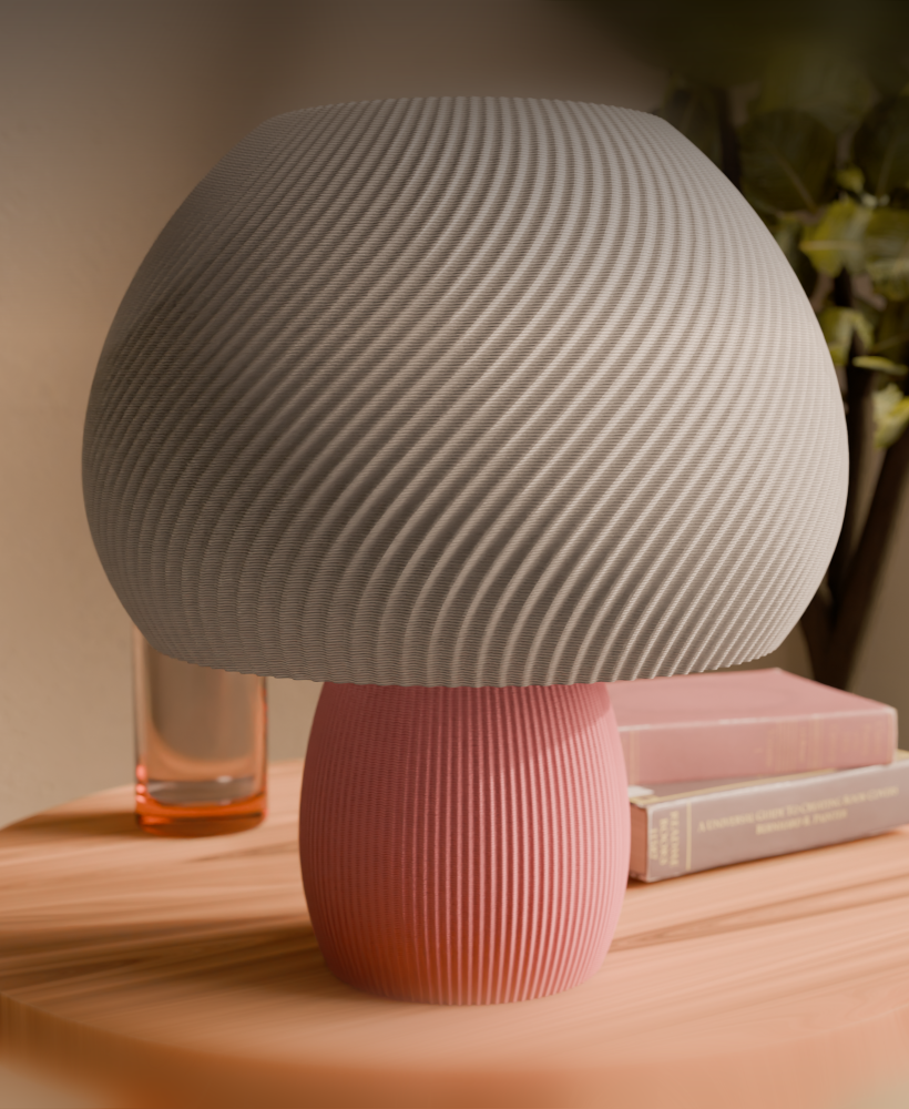 Rippled Mushroom Twisted Lamp