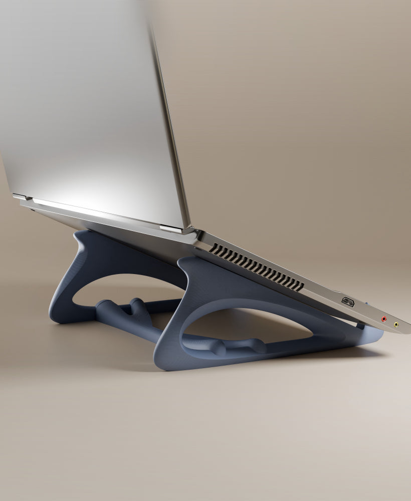 Waveform Laptop Stand – Ergonomic, Airflow-Boosting, Support-Free 3D Print