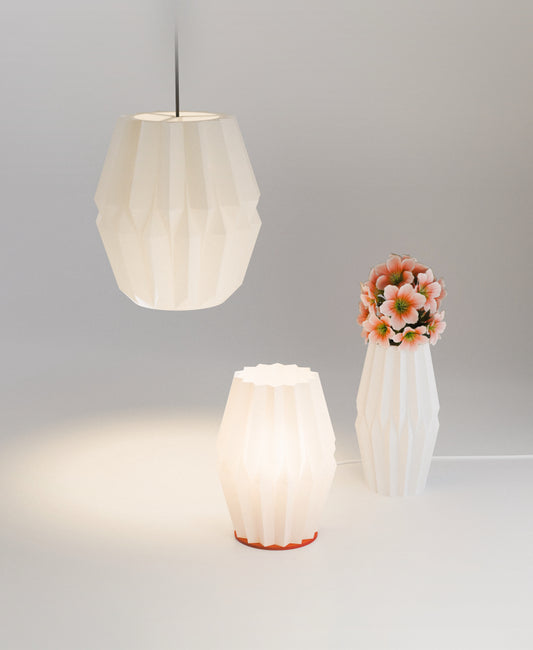Ori Collection | Table lamp; ceiling lamp; flower vase