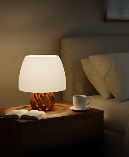 Root Lamp – 3D Printed Table Lamp with Organic Growth Base and Ribbed Diffuser
