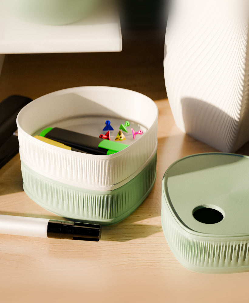 Flowline Stackable Organizers – 3D Printed Modular Desk Storage | Minimal & Modern