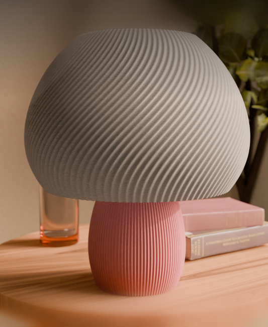 Rippled  Mushroom Twisted Lamp